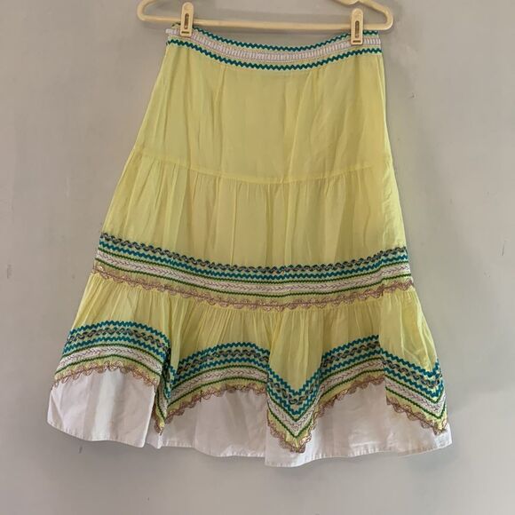 Tibi yellow decorative skirt Fully lined Size 2 - Picture 2 of 11